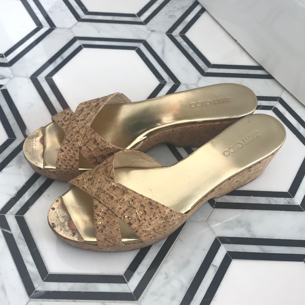 Jimmy Choo 38.5 cork heel